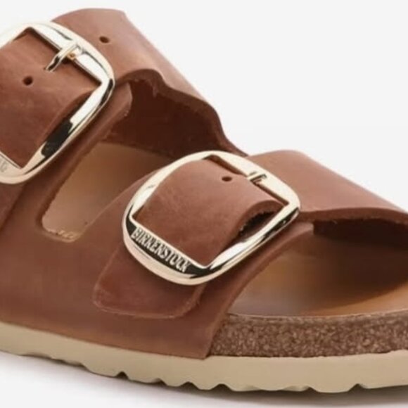 Birkenstock Arizona Big Buckle Sandal Oiled Leather Cognac Women Size 41 - Picture 4 of 4